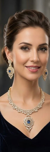 Royal Sapphire Zirconia Necklace Set