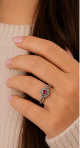Crimson infinity ring