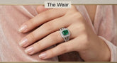 Emerald cut split Shank ring