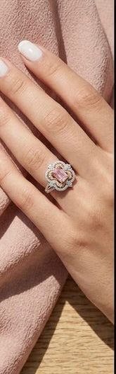 Royal blush rose rosette ring