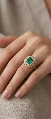 Stella emerald lattice ring