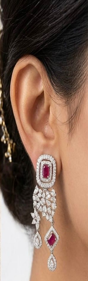 Cushion ruby Cascade set