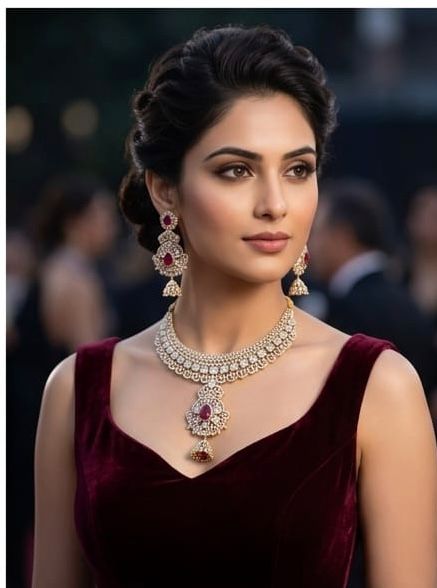 Luxury Ruby Bridal Necklace Set