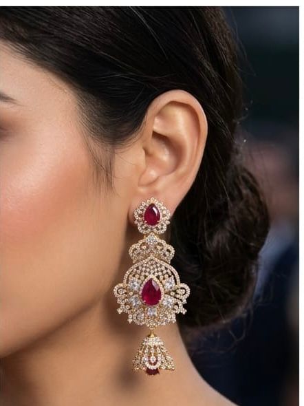 Luxury Ruby Bridal Necklace Set
