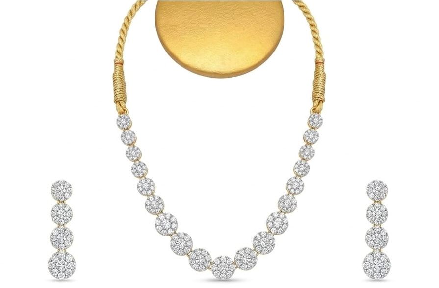 Aura floral solitaire collar set