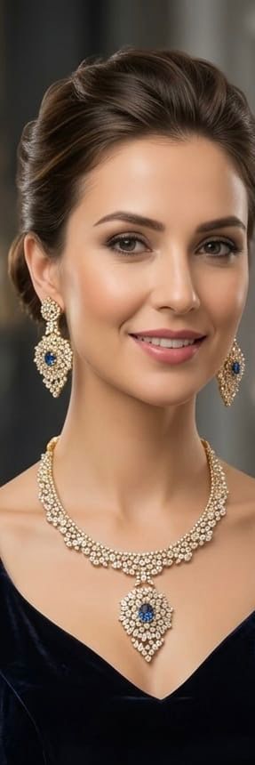 Royal Sapphire Zirconia Necklace Set