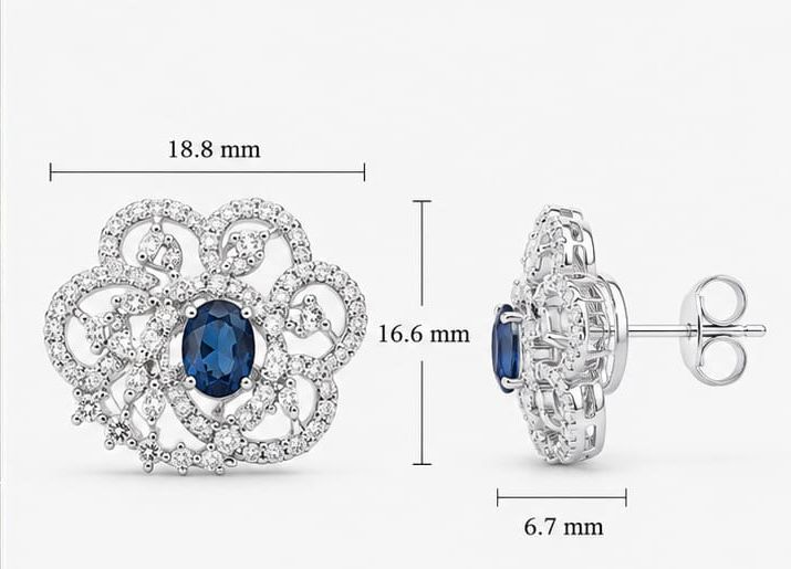 Elegant Sapphire Floral Tobs