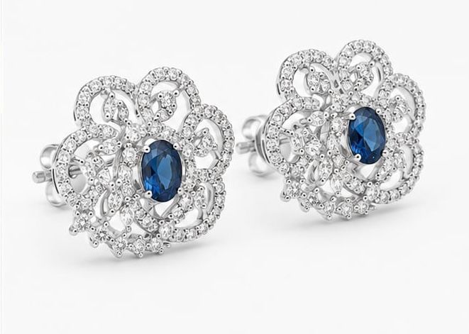 Elegant Sapphire Floral Tobs