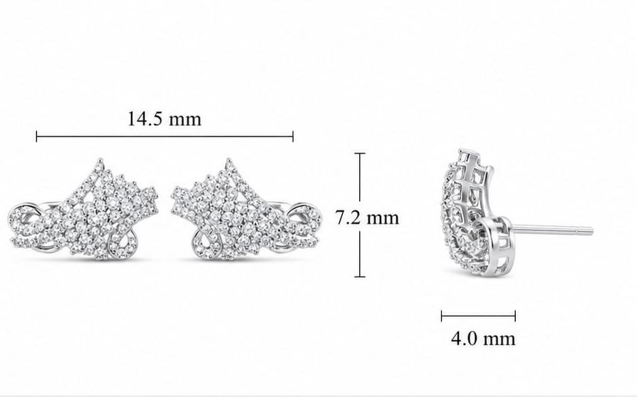 Royal Crown Pavé Stud Earrings