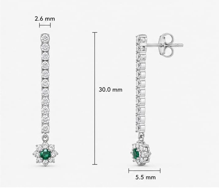 Elegant Emerald Drop Earrings
