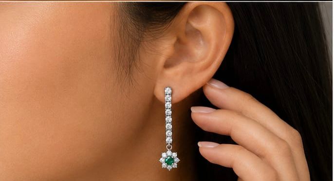 Elegant Emerald Drop Earrings
