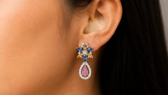 Elegant Floral Drop Earrings
