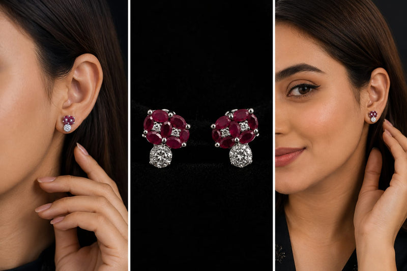 Ruby cluster studs