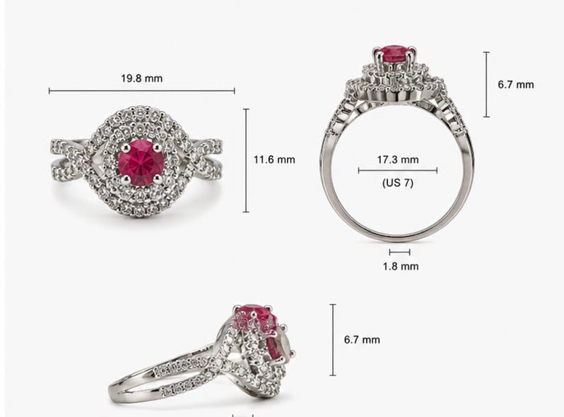 Crimson infinity ring