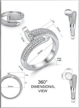 Pavé nail ring