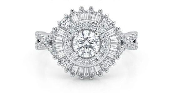 Sunburst ballerina ring