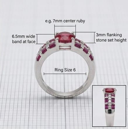 Round ruby & princess cut channel band ring