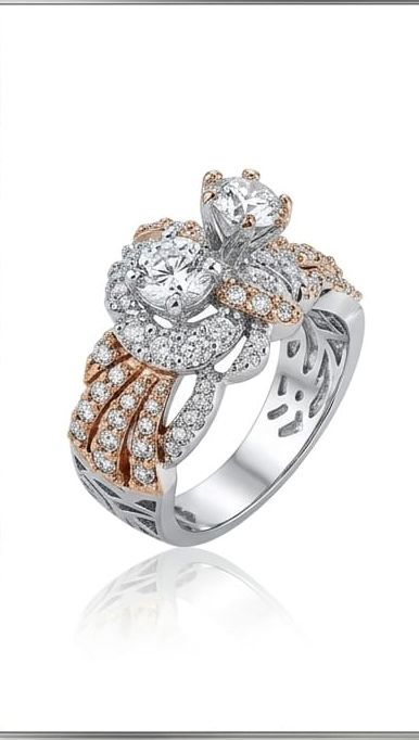 Toi et Moi swirl ring