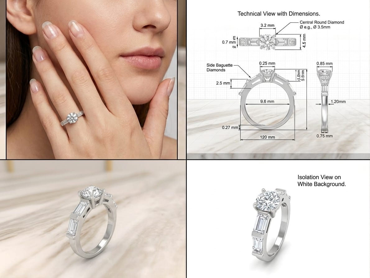 Heart cut diamond amethyst 3 stone ring