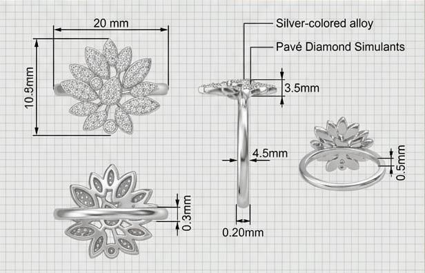 Lotus blossom cocktail ring