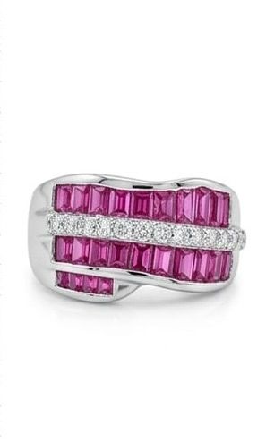Lumina pink baguette highway ring