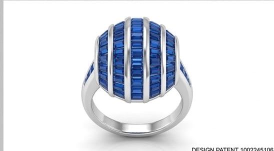 Imperial sapphire melon dome ring