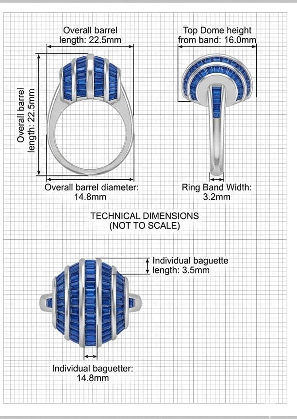 Imperial sapphire melon dome ring