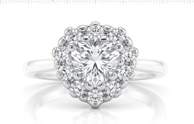 Floral cluster solitaire ring