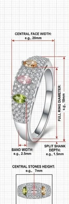 Aura tri color gemstone dome ring
