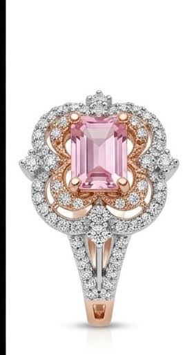 Royal blush rose rosette ring