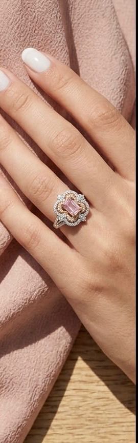 Royal blush rose rosette ring