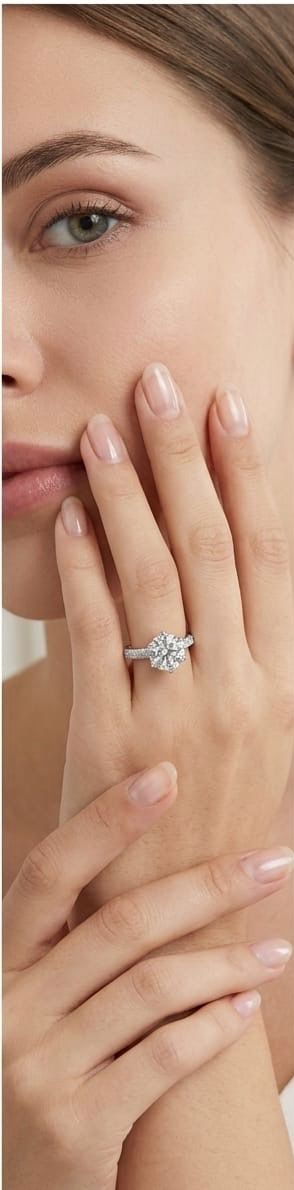 Aura triple Pavé cathedral ring