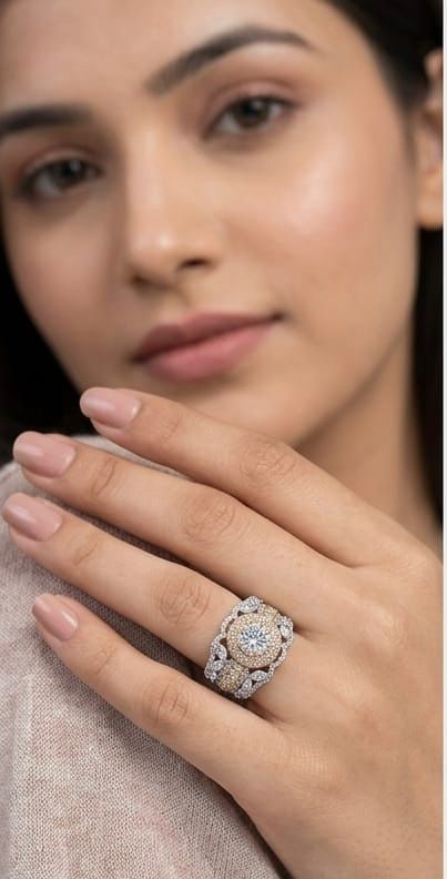 Celestial Marquise lace statement ring