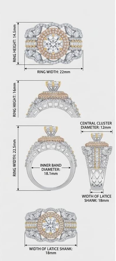 Celestial Marquise lace statement ring